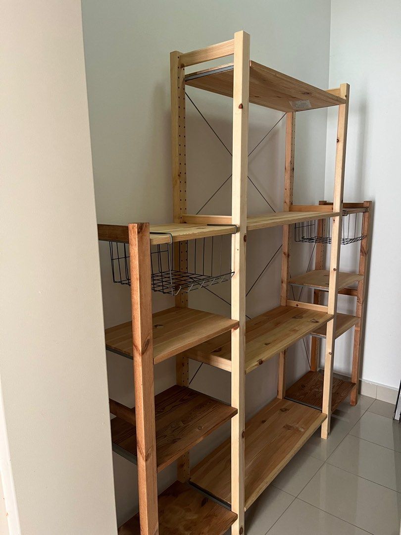 Solid pine shop shelving unit