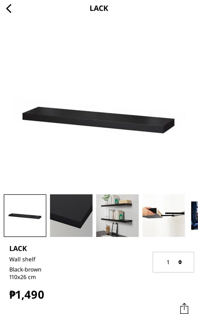LACK Wall shelf, black-brown, 43 1/4x10 1/4 - IKEA