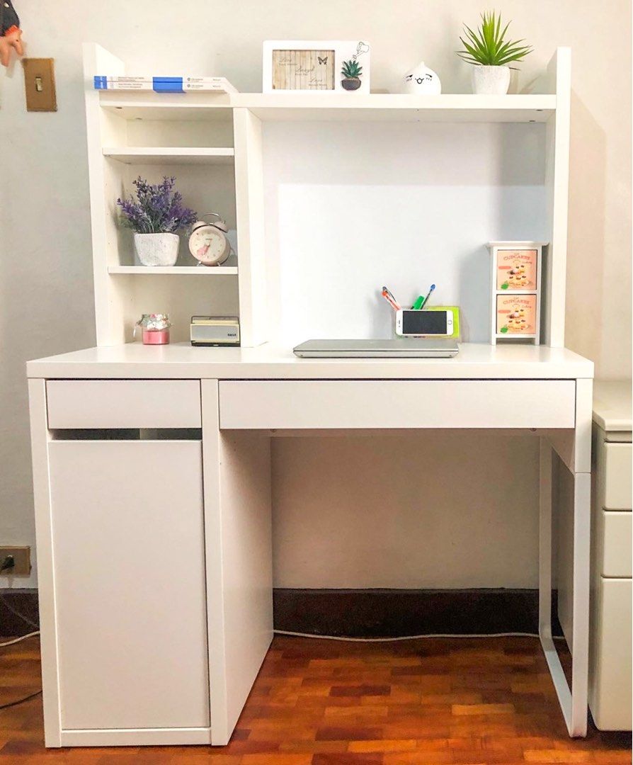 Ikea Micke Workstation with Addon Shelf on Carousell