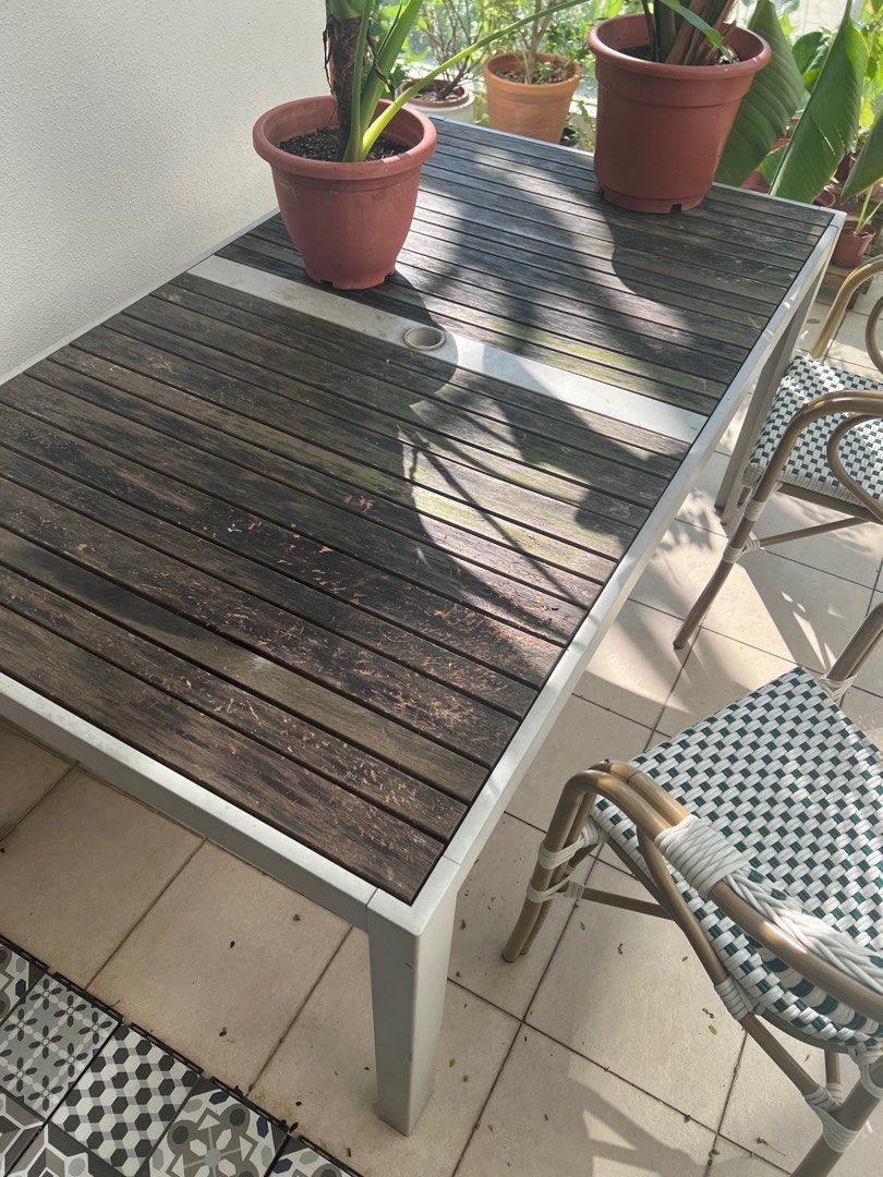 Ikea outdoor dining table, Furniture & Home Living, Outdoor Furniture