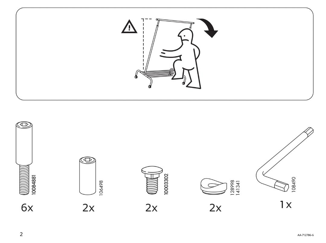 IKEA Rigga white minimalist clothes rack with wheels on Carousell