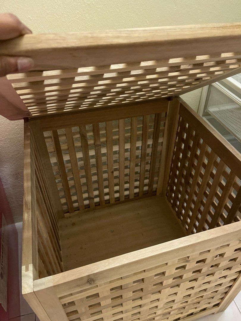 Ikea wood storage box, Furniture & Home Living, Home Improvement