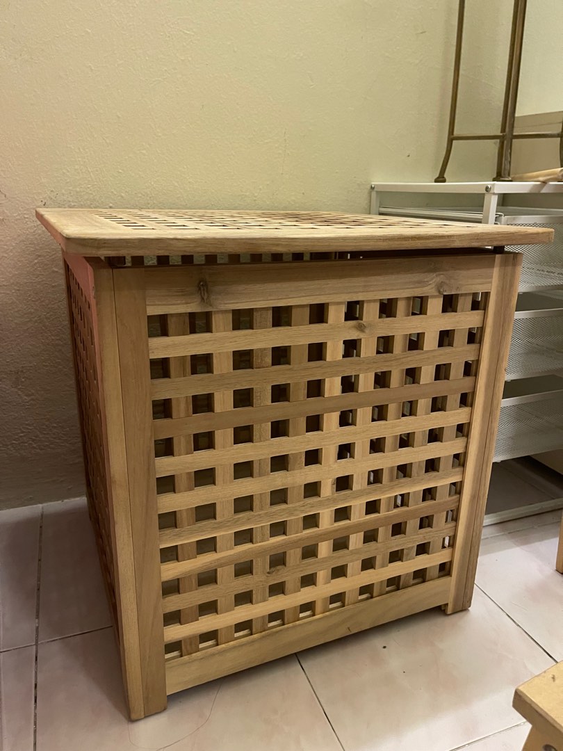 Ikea wood storage box, Furniture & Home Living, Home Improvement