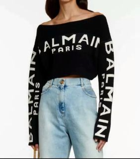 ☆ONHAND!☆ Authentic Balmain Black Knitted Long Sleeves Top