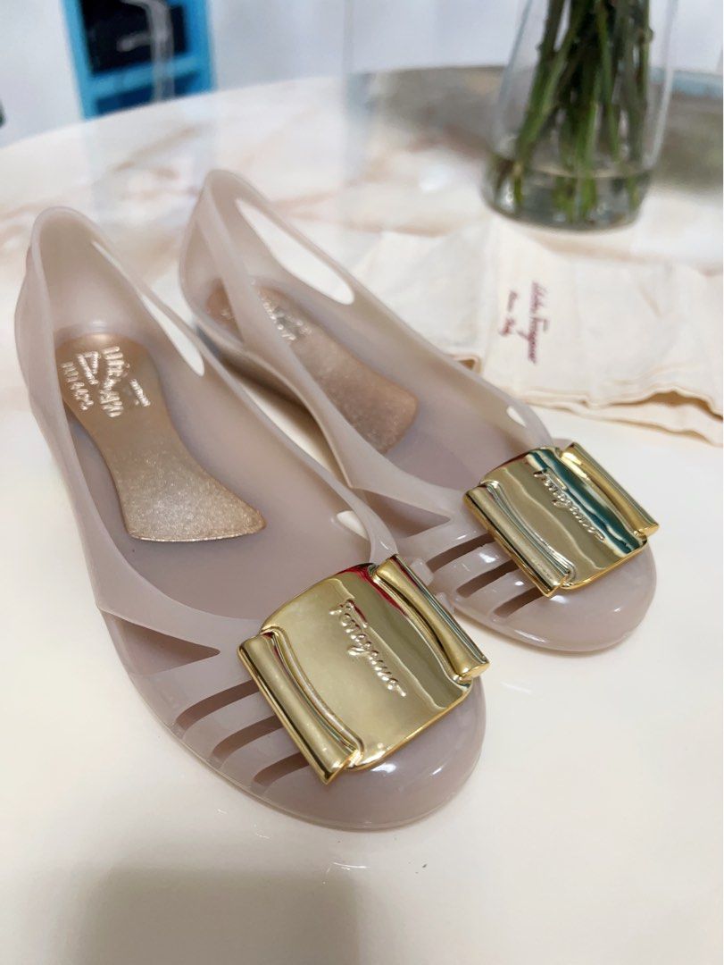 Gold jelly sale shoes