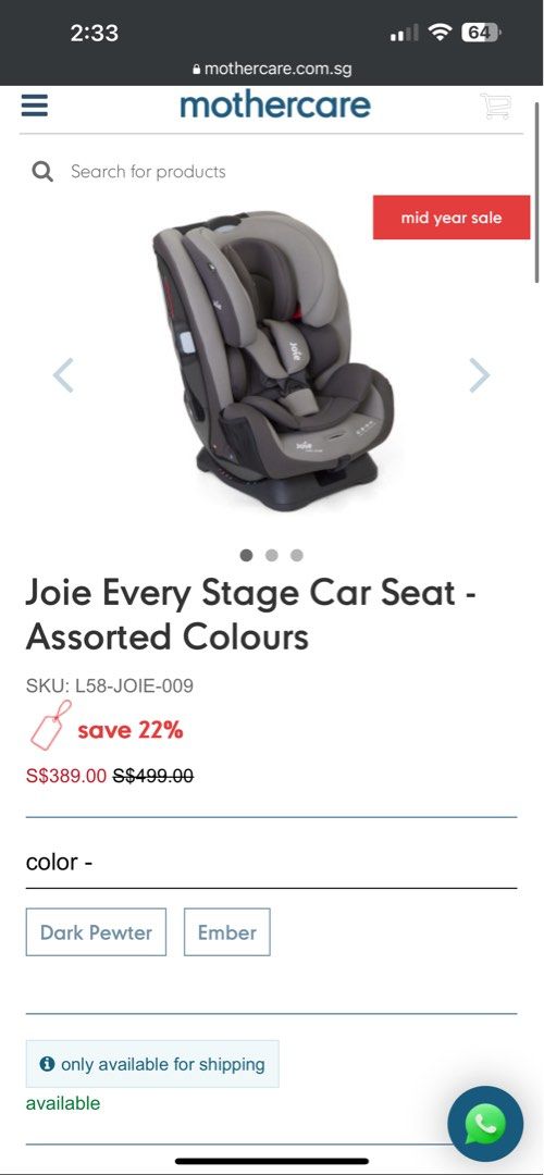 JOIE Every Stage Car Seat Babies Kids Going Out Car Seats on