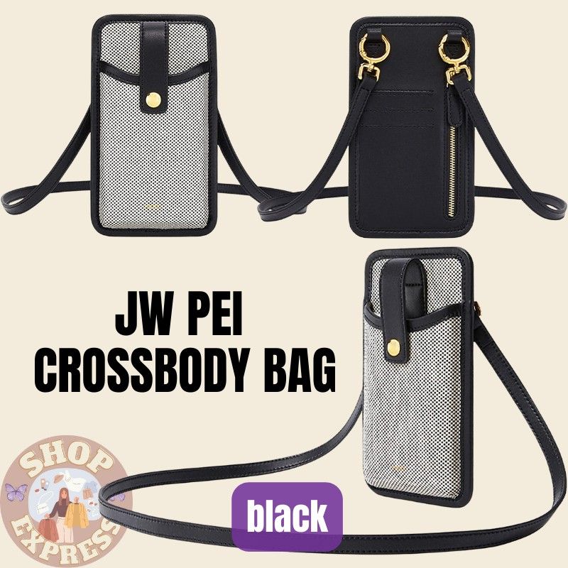 Aylin Canvas Phone Bag - Black - JW PEI