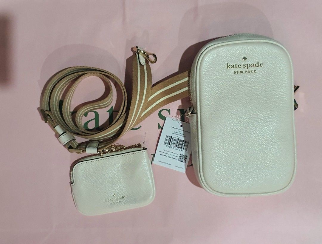 Kate Spade Rosie Leather North South Phone Crossbody & Coin Purse Black NWT