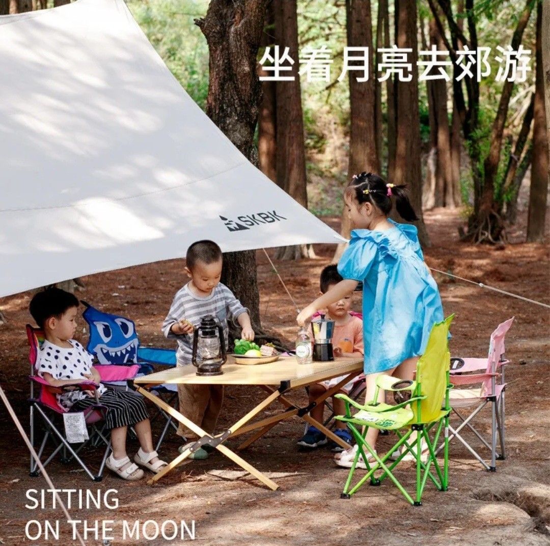 Kids camping chair on sale and table