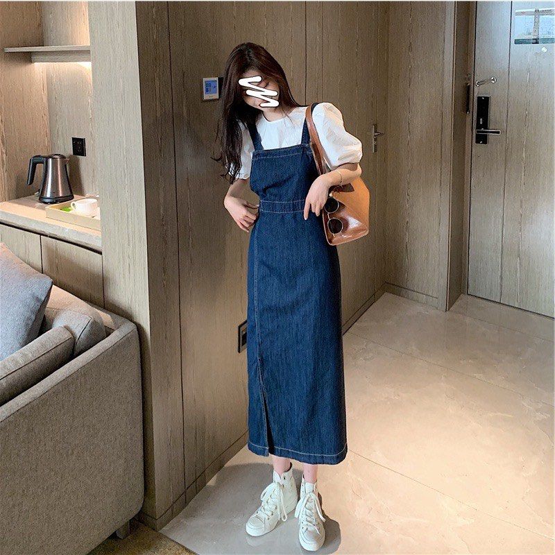 Korean Denim Dress Jumpsuit