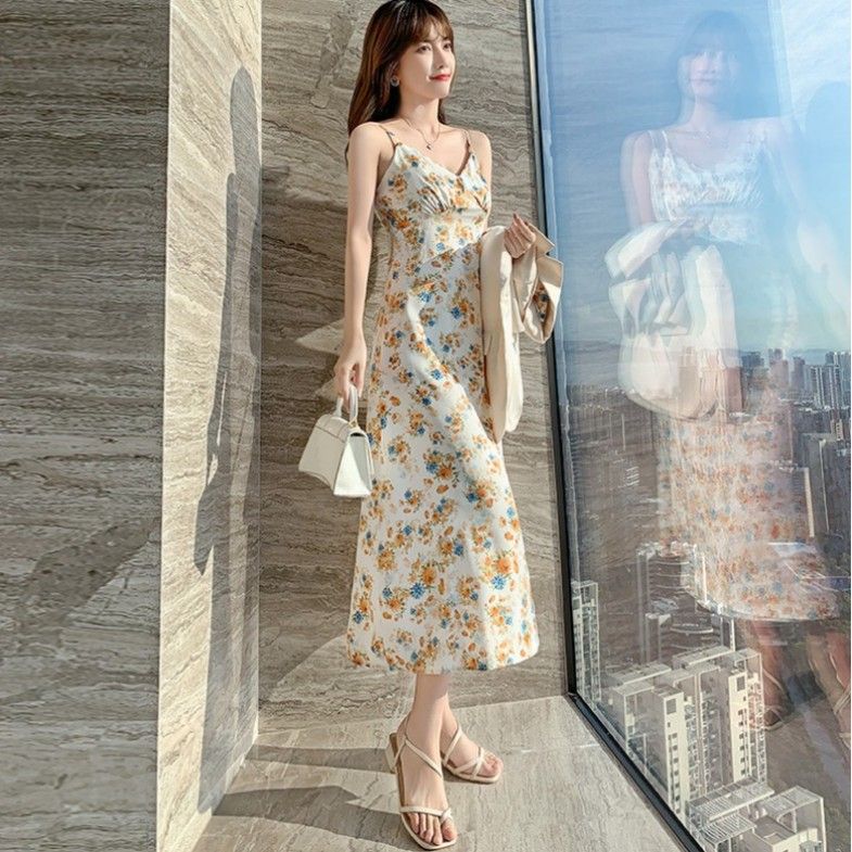 korean floral cami dress 7083 Fesyen Wanita Pakaian Wanita Gaun