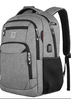 Grey Laptop Backpack (Water Resistant) for Women & Men