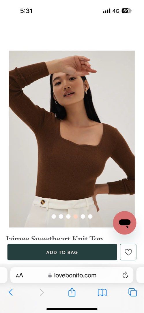 LB BNWT Jaimee Sweetheart Knit Top Women s Fashion Tops Longsleeves on Carousell