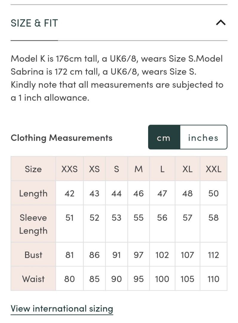 Sarah cardigan hotsell size chart