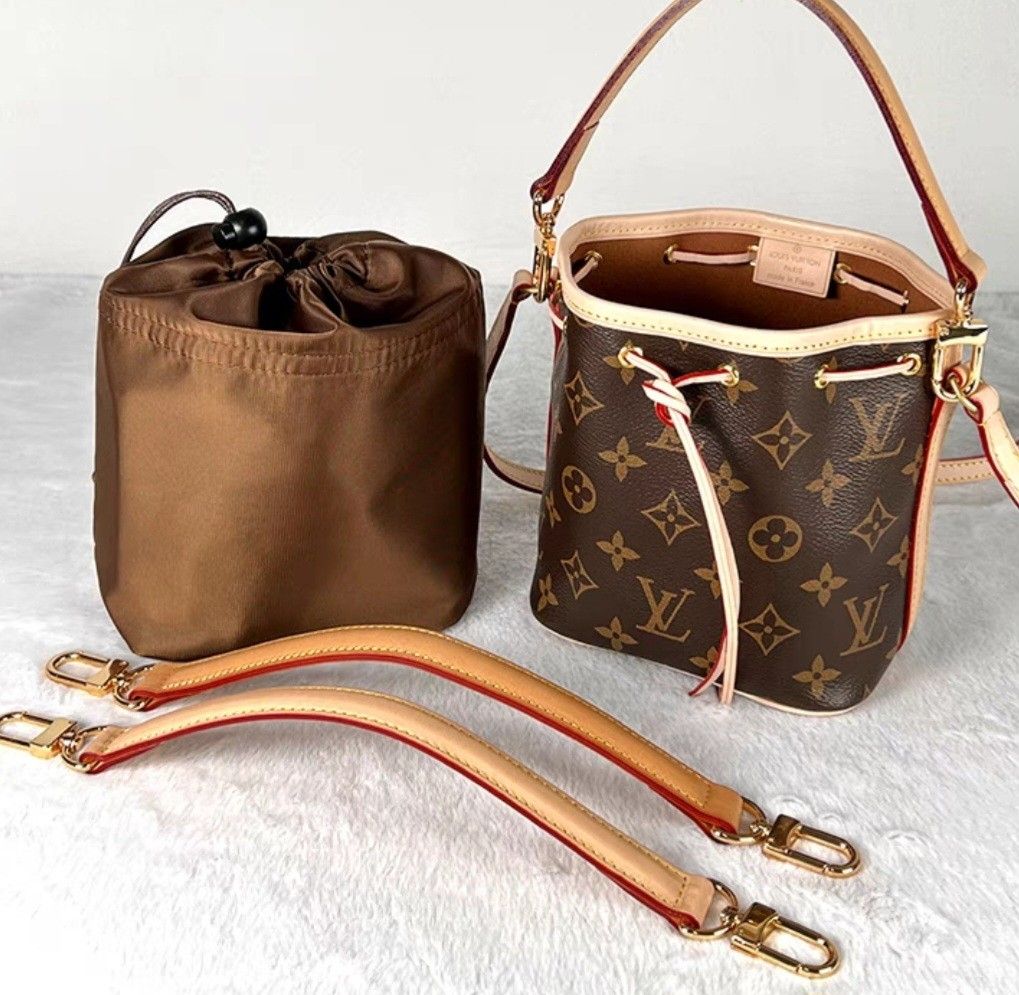 Leather Bag Strap and Organiser Set for LV Nano Noe