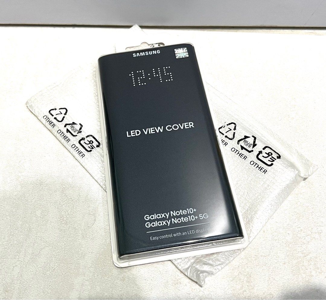 LED View Cover Original Samsung Note 10+ black, Telepon Seluler