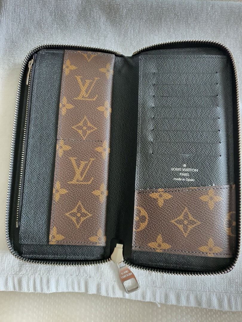 Louis Vuitton Monogram Macassar Vertical Zippy Wallet - Brown