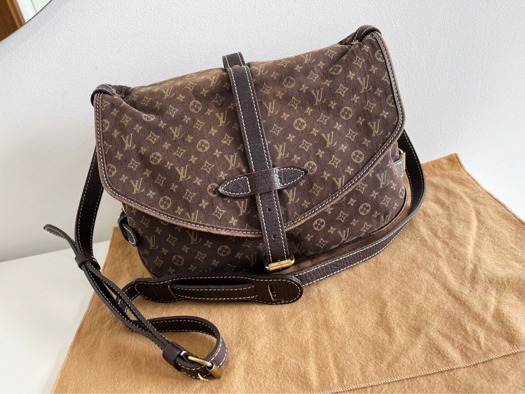 LOUIS VUITTON MINI LIN SAUMUR 30 CROSS BODY W/ DUST BAG