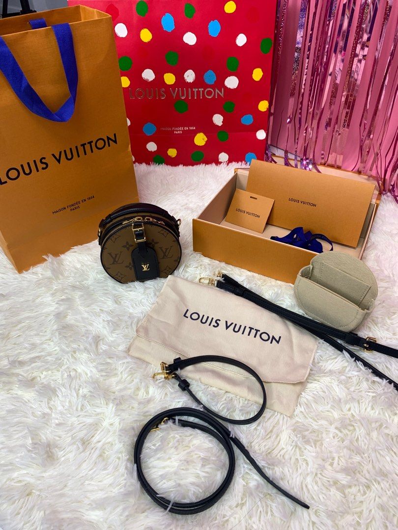 AUTHENTIC LV LOUIS VUITTON Mini Boite Chapeau Reverse Monogram ✓Receipt,  Luxury, Bags & Wallets on Carousell