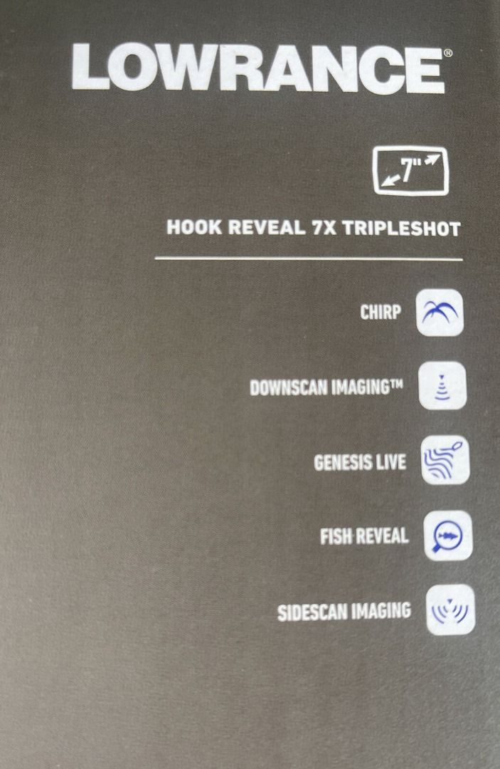 Lowrance HOOK Reveal 7x Fishfinder with Tripleshot Transducer, Sports,  Other Sports Equipment on Carousell