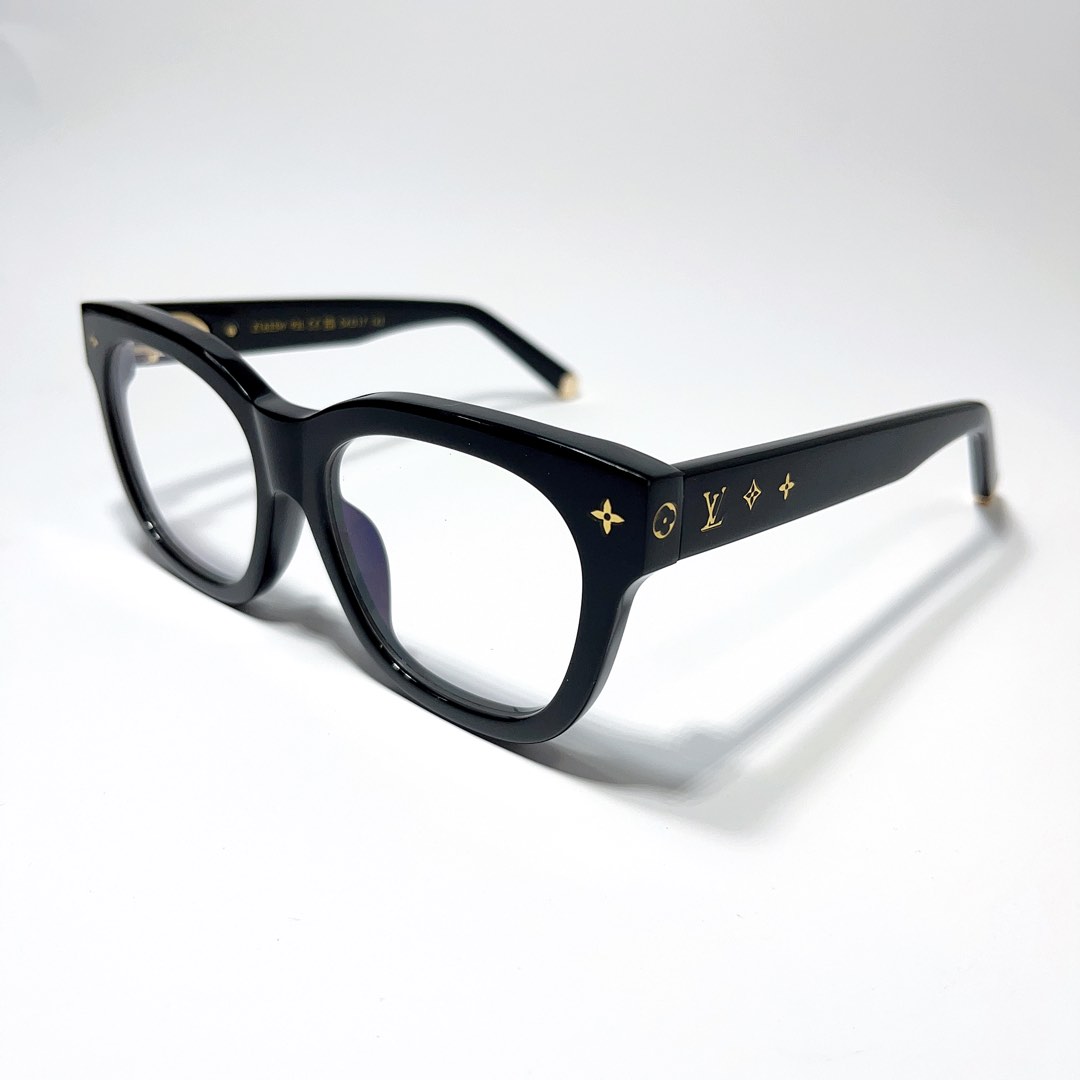 Louis Vuitton Z1775U Charm Square Anti-Blue Light Glasses, Gold, One Size