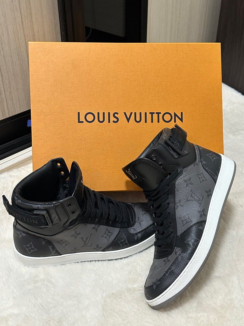 Rivoli leather high trainers Louis Vuitton Grey size 42 EU in