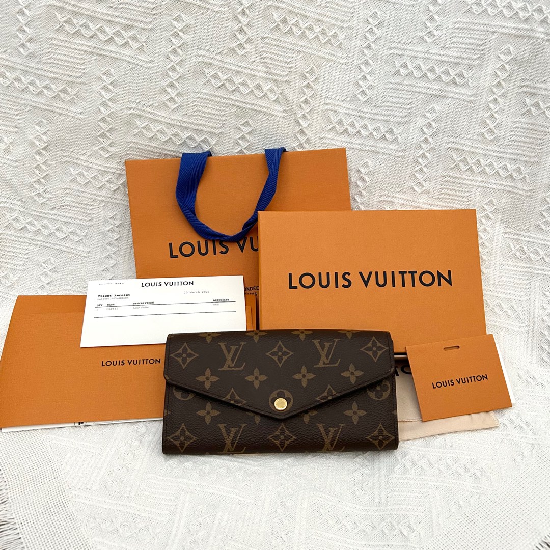 LV DAMIER EBENE SARAH LONG WALLET, Luxury, Bags & Wallets on Carousell