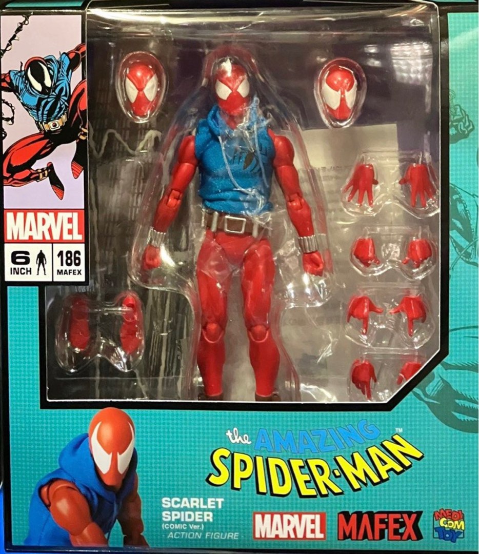 Mafex scarlet spider comic ver marvel, 興趣及遊戲, 玩具& 遊戲類