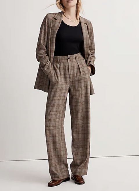 mango brown plaid pants Women s Fashion Bottoms Jeans Leggings on Carousell