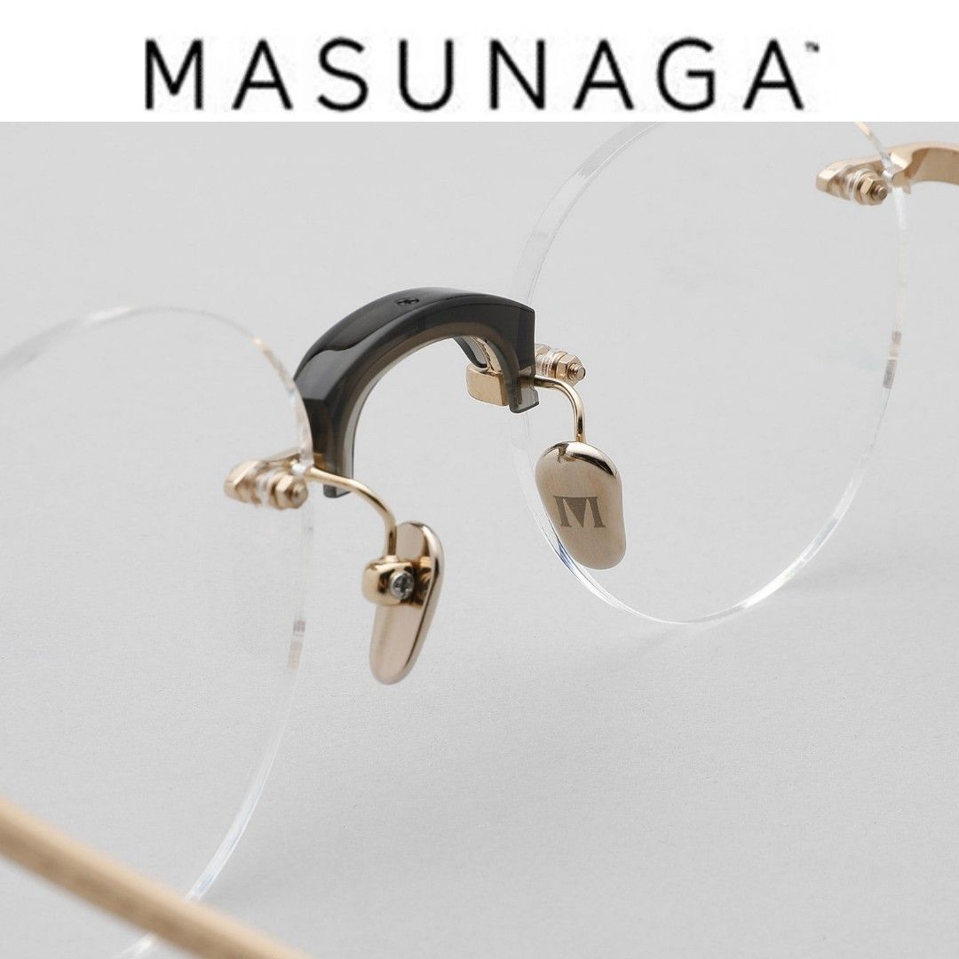 Masunaga rimless round titanium spectacles, Men's Fashion, Watches ...