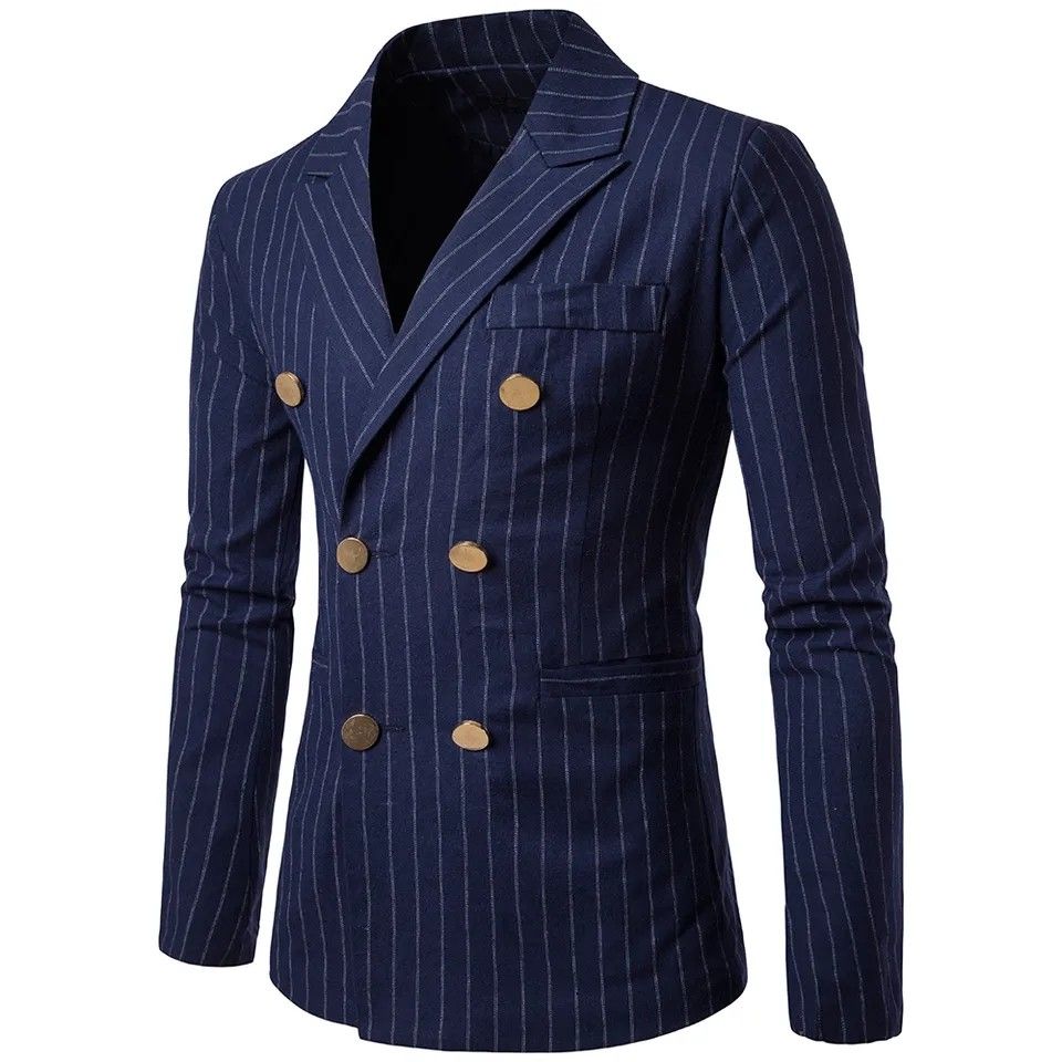 Mens double breasted sales blazer navy blue