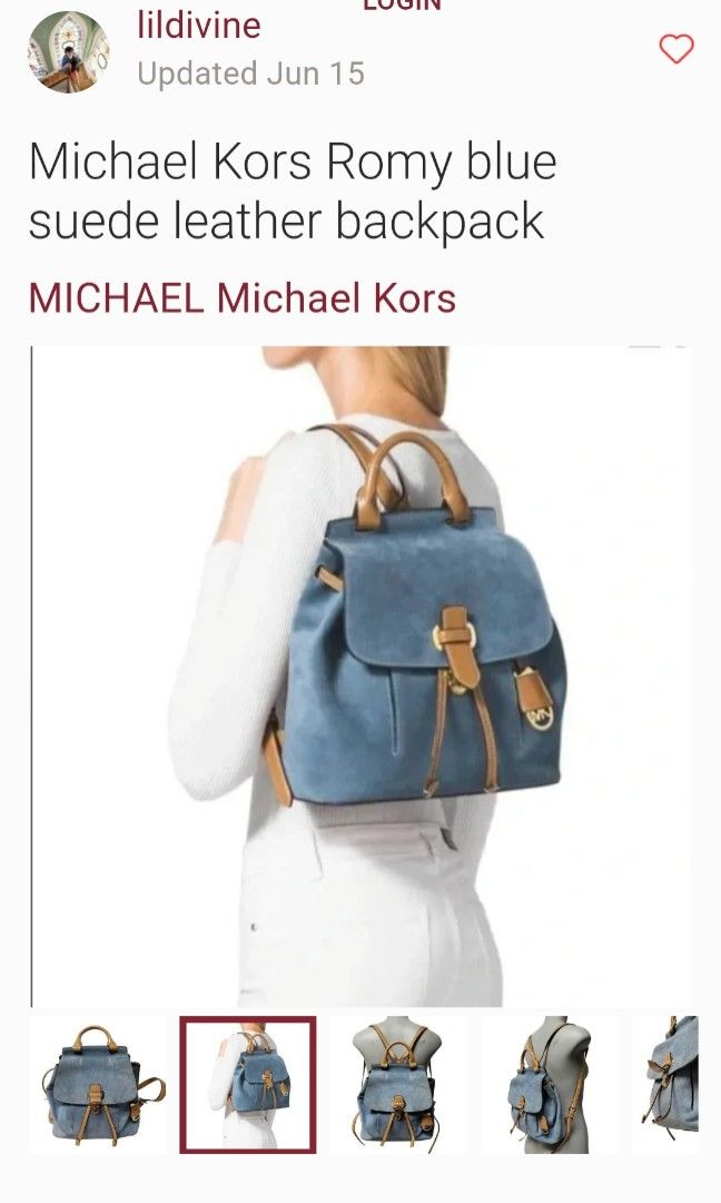 Michael kors suede backpack deals