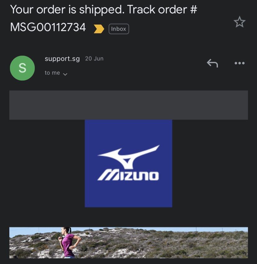 Mizuno order tracking sales