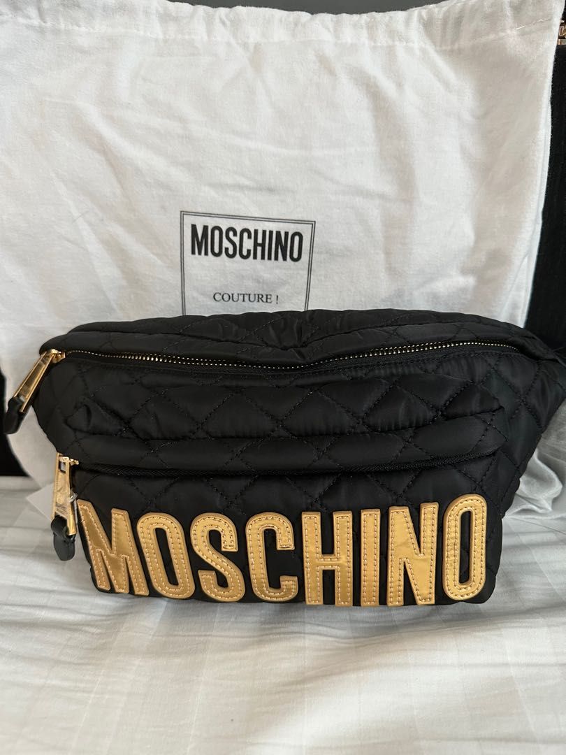Moschino Quilted Nylon Logo Belt Bum Bag brand new