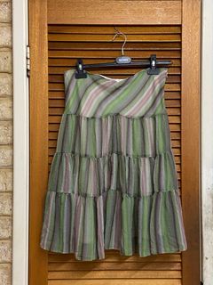 Multicoloured green brown tiered skirt  size 10 NEW