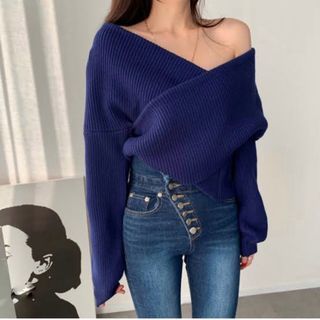 Navy knit sweater