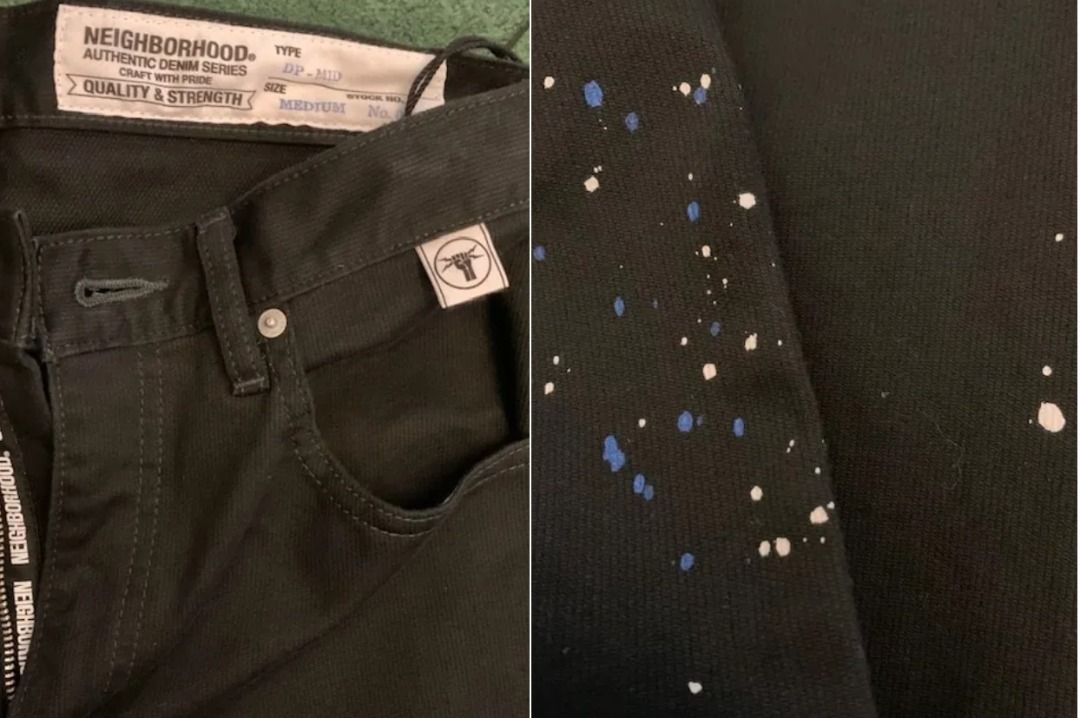 NEIGHBORHOOD WASHED PIQUE DEEP MID C-PANT - BLACK SIZE M IN STOCK