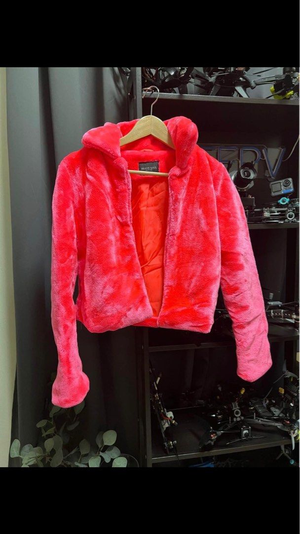 Fuzzy clearance pink jacket