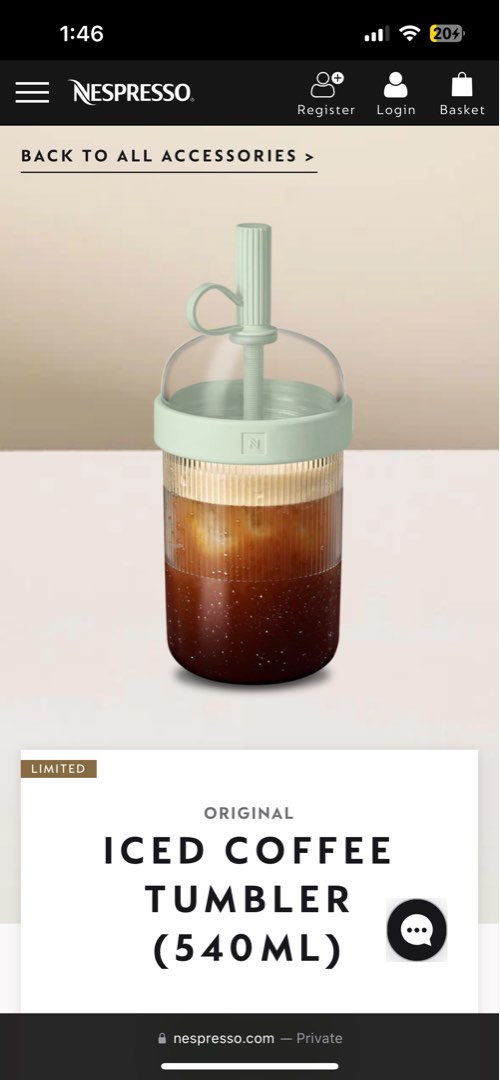 Nespresso Nomad Iced Tumbler, Furniture & Home Living, Kitchenware