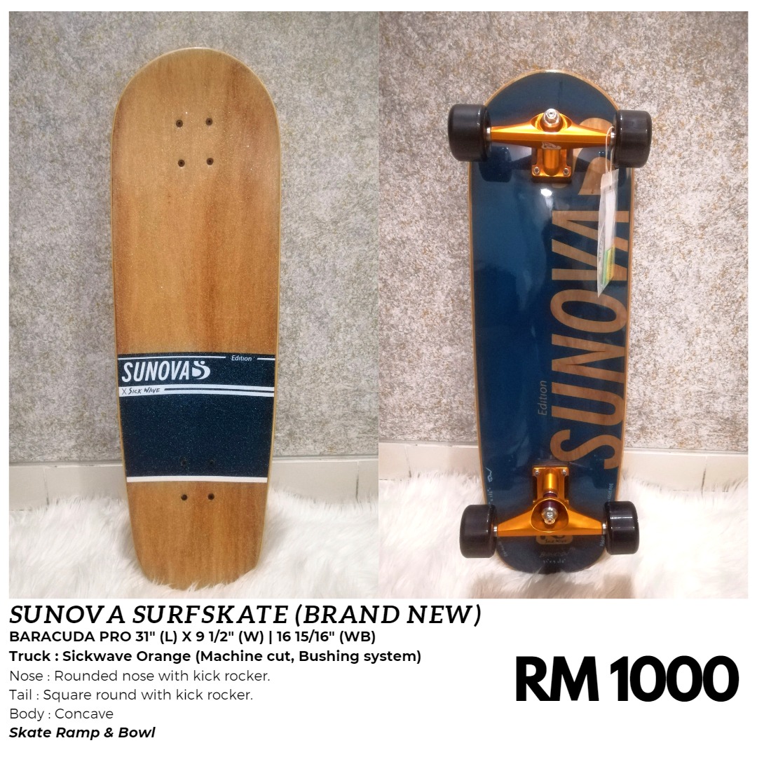 NEW Branded Surfskate Sunova Bushing system Sports