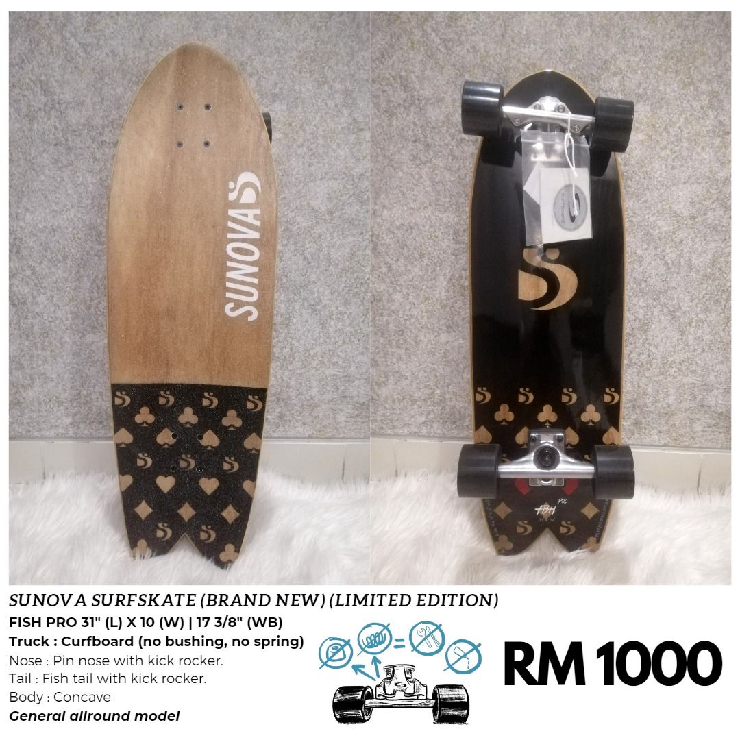 NEW Branded Surfskate Sunova Curfboard system