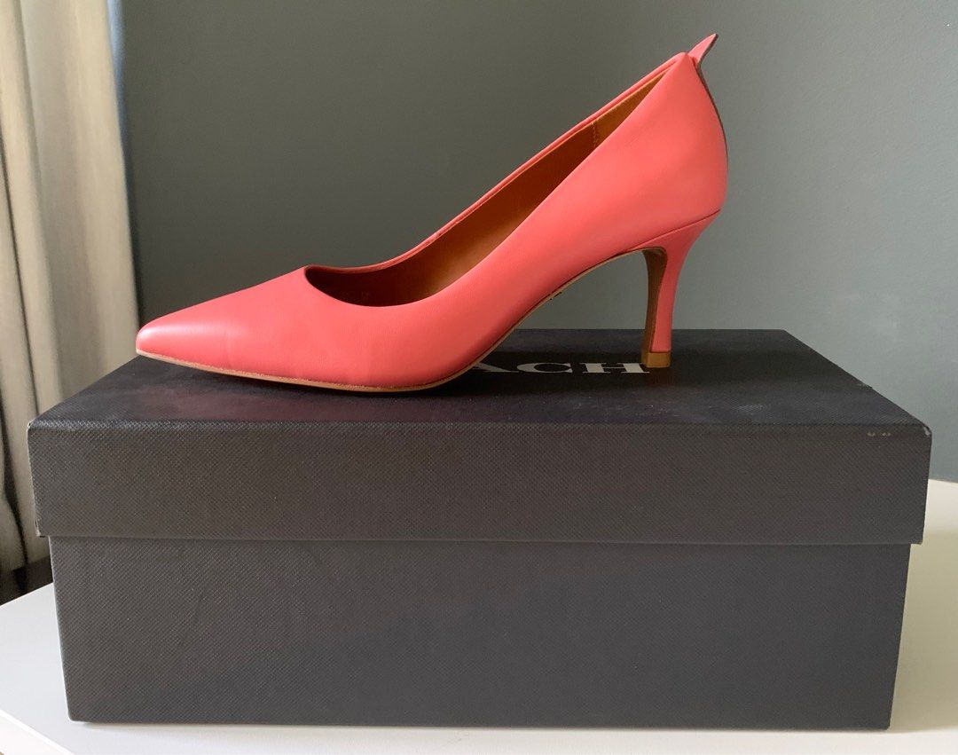 Bright coral heels store