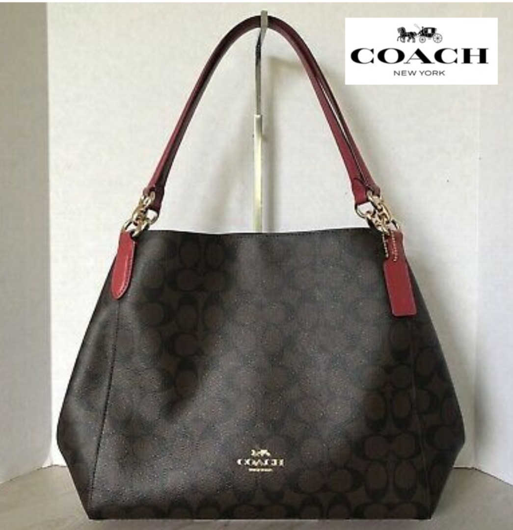 Hallie shoulder bag shop in signature canvas red