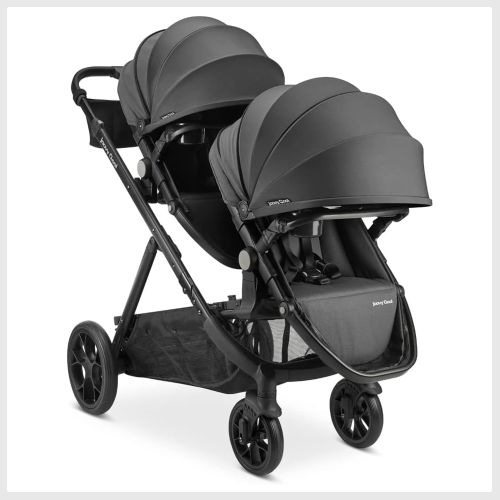 New Joovy Qool Double Stroller, Customizable Modular Stroller, Jet (Jet
