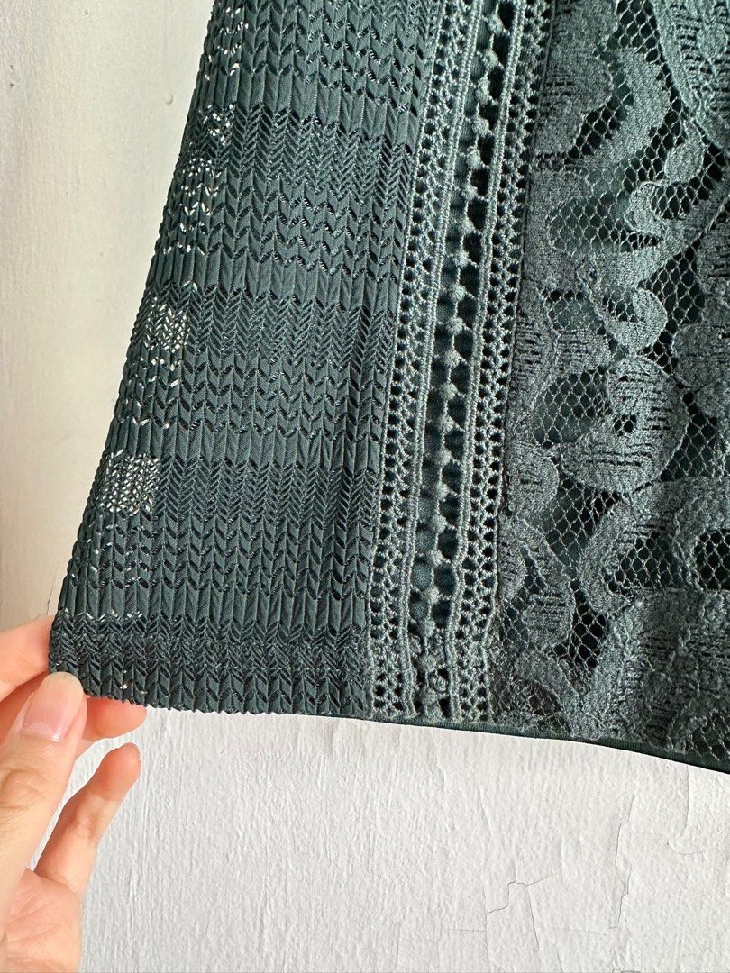 green emerald velvet dress Forest Green Lace Long Dress With V Neck And Lace Up Open Back