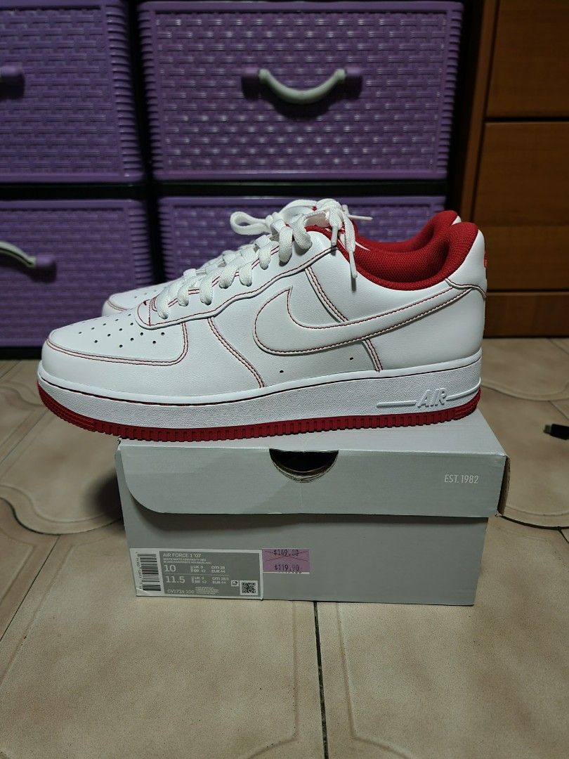 Nike air force 1 7 red and white top