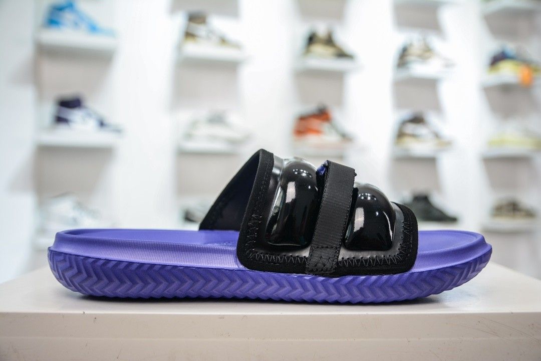 Dark purple nike slides deals