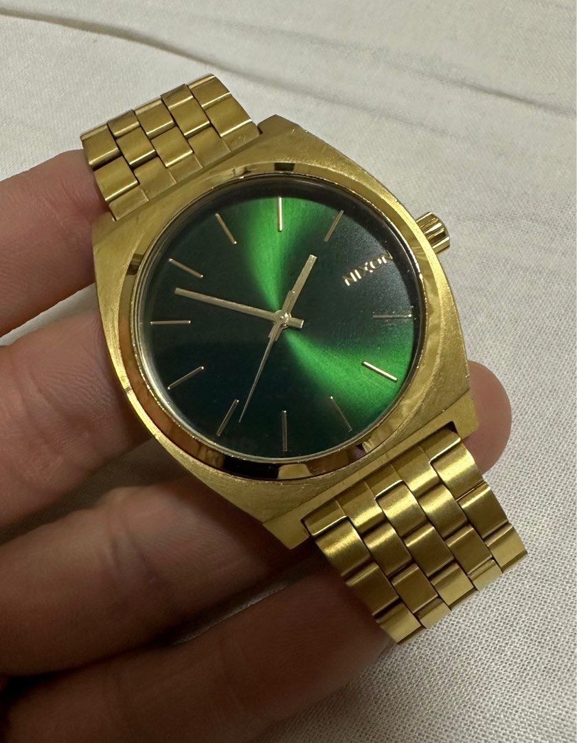 Nixon time teller gold green sunray online