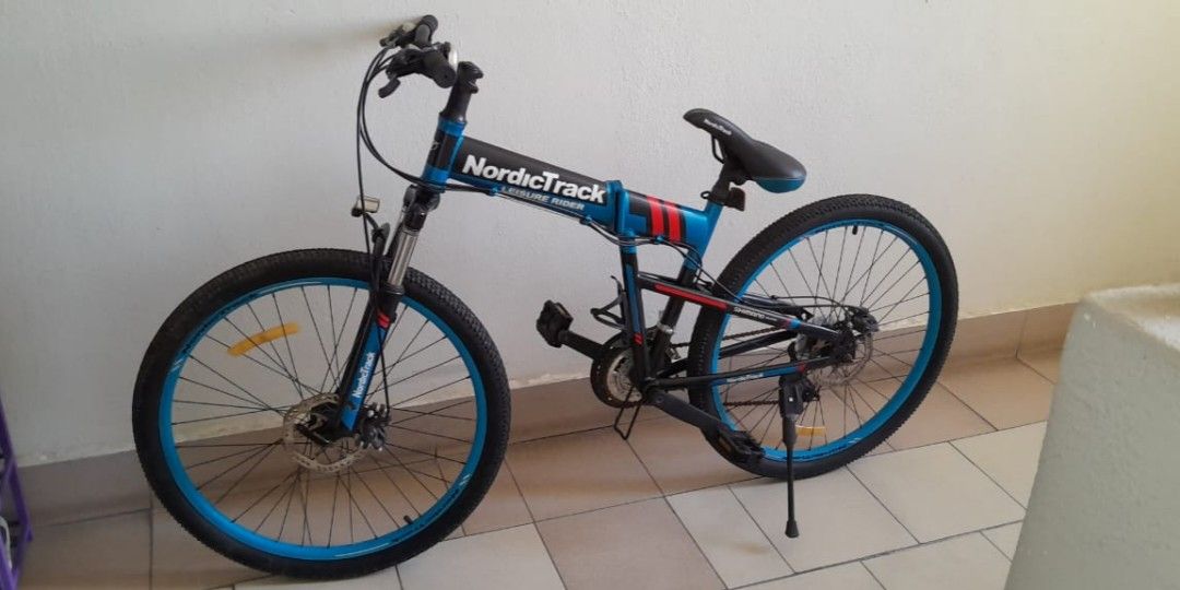 Nordictrack folding 2025 bike 26 blue