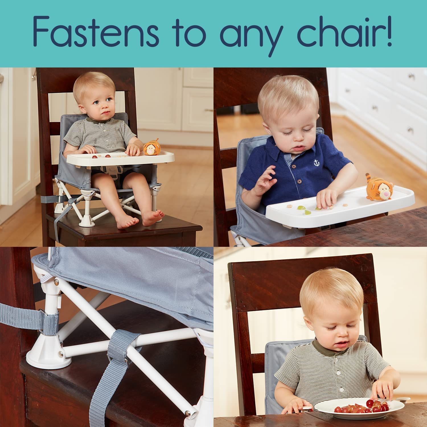 Folding booster seat top with tray
